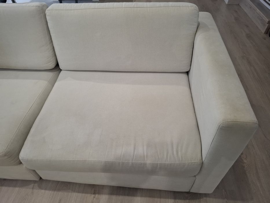 Sofá branco em L 6 pessoas