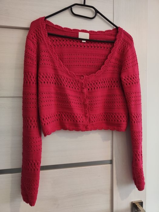 Malinowy sweterek/ bolerko - H&M