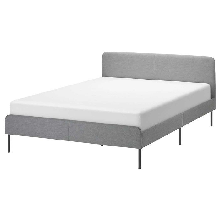 Cama de casal IKEA SLATTUM, cinza claro, 200 x 140