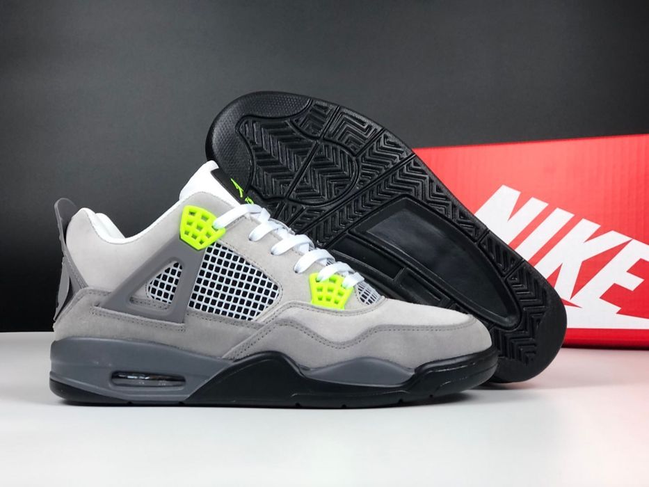 SALE! Nike Air Jordan Retro 4 Grey/Green 40 41 42 43 44 45