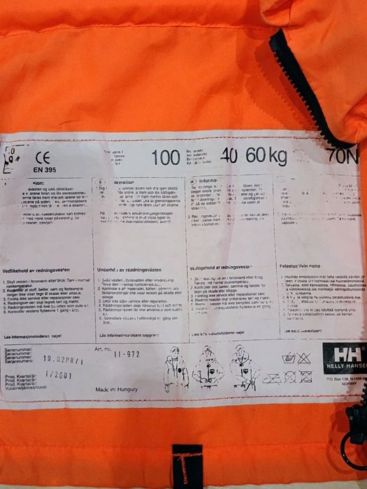 Kamizelka ratunkowa Helly Hansen 40-60kg
