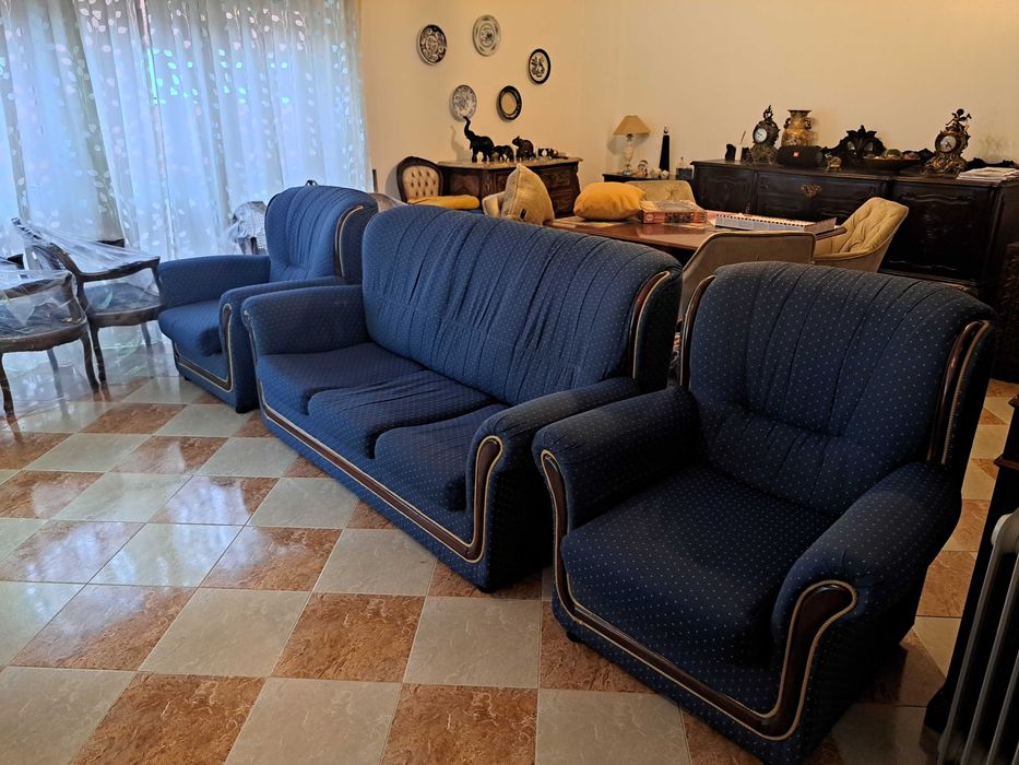 Sofás de sala de estar azuis