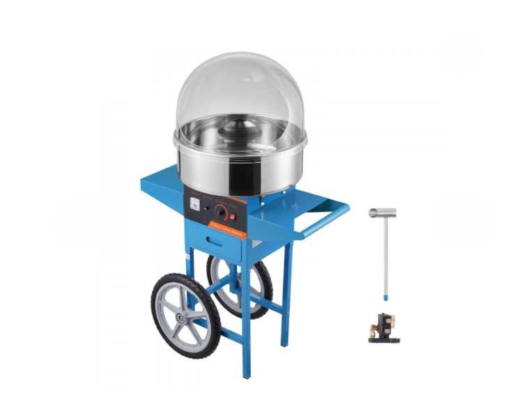 Elektryczna Maszyna do Waty Cukrowej z Wózkiem – Moc 1000 W