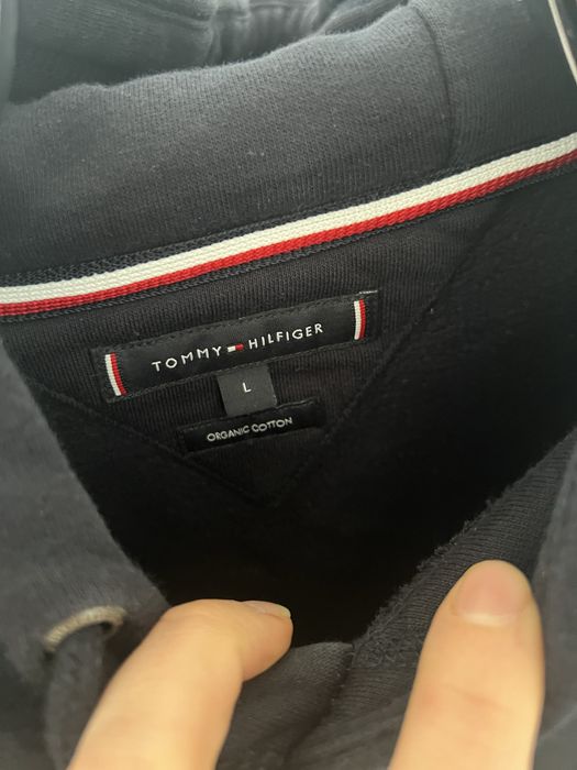 Tommy Hilfiger bluza z kapturem L granatowa hoodie basic logo