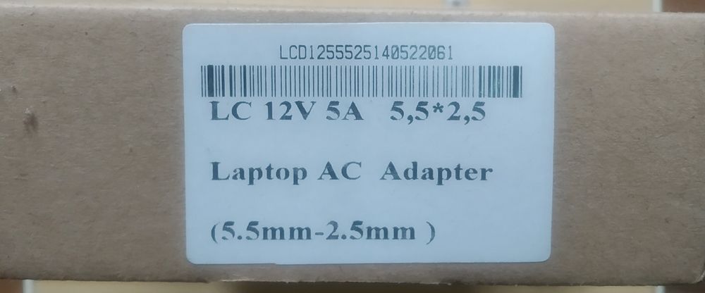 Fonte alimentação LCD 12V 5A Jack 5,5mm * 2,5mm Novo  (Ver descrição)