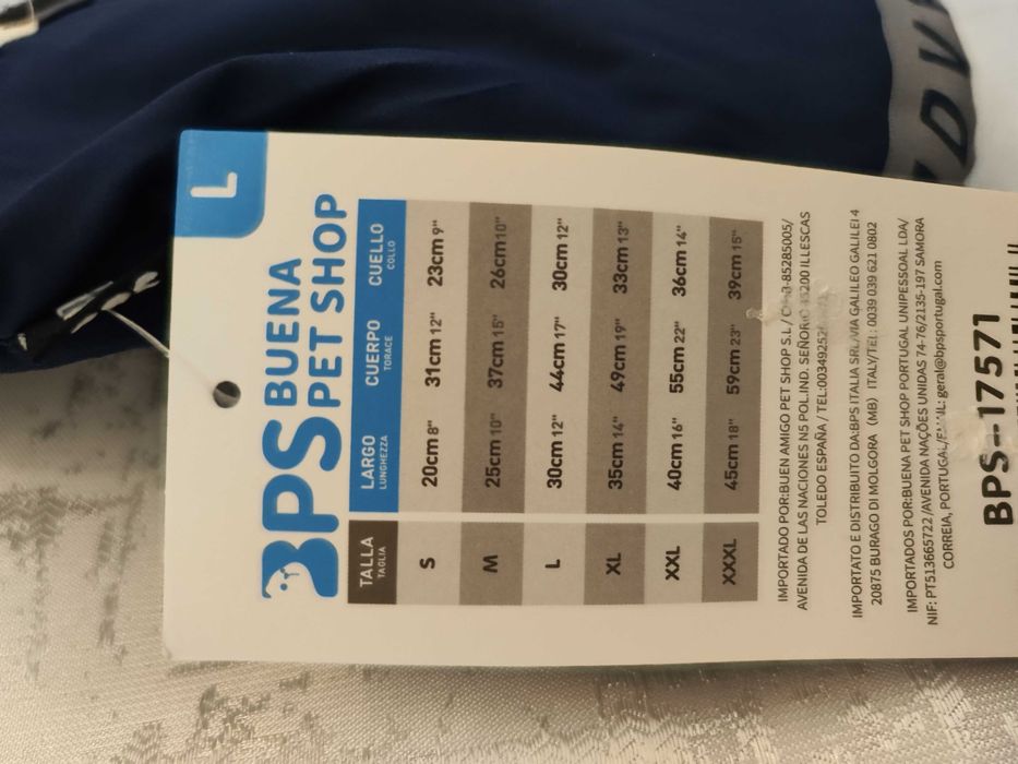 Casaco Impermeável azul e Cinza para Cão, Tamanho L