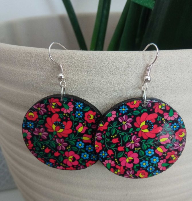 Kolczyki ludowe kwiaty