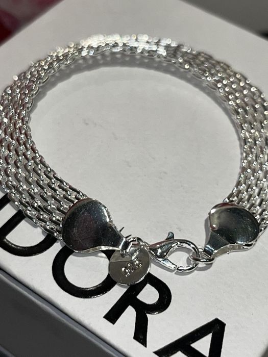 Bransoletka srebrna szeroka siatka srebro 925 nowa