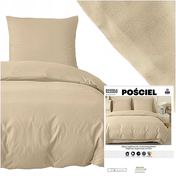 Pościel Daniela Classic 140x200/2cz Satynowa Jednolita Komplet