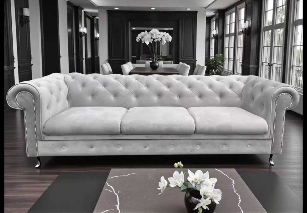 Pikowana sofa 3 osobowa Chesterfield Prima