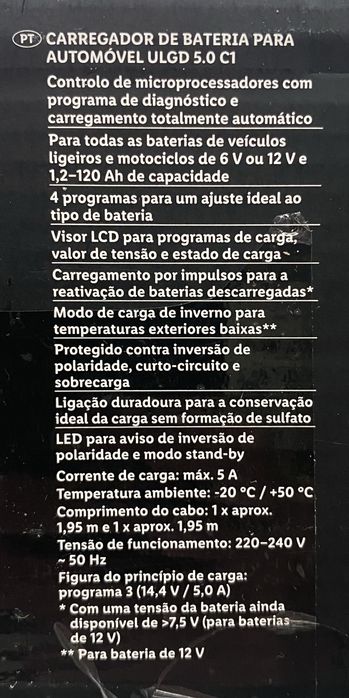 Carregador de Bateria para Carro ou Moto