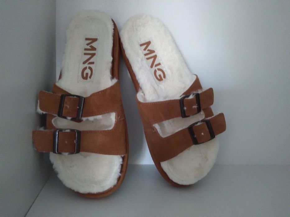 Klapki/sandały/Kapcie damskie MANGO VACAY roz.37 /Futerko