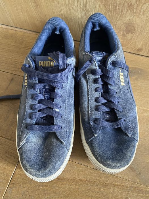 Buty Puma 39 niebieskie granatowe zamszowe