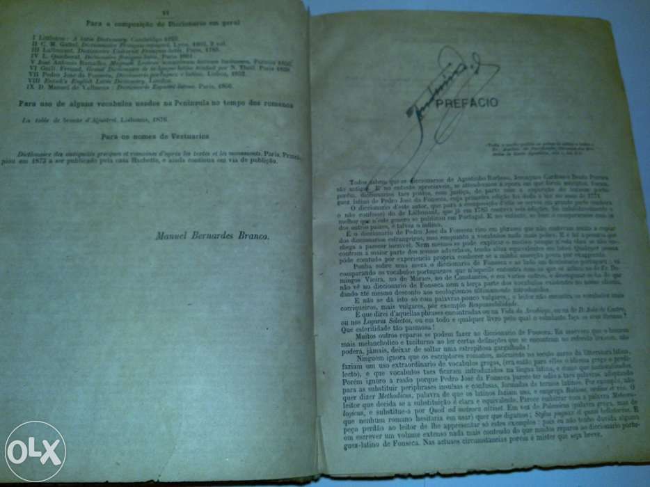 dicionário português-latino (manuel bernardez branco) 1876 livro raro
