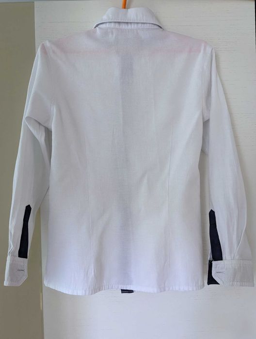 Сорочка біла приталена з метеликом на худенького хлопчика 8-9 р, 140