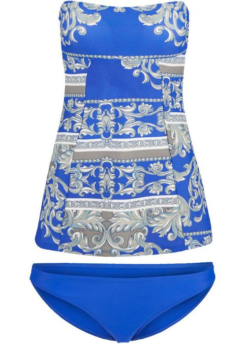 B.P.C tankini wzorzyste modne chabrowe r.50