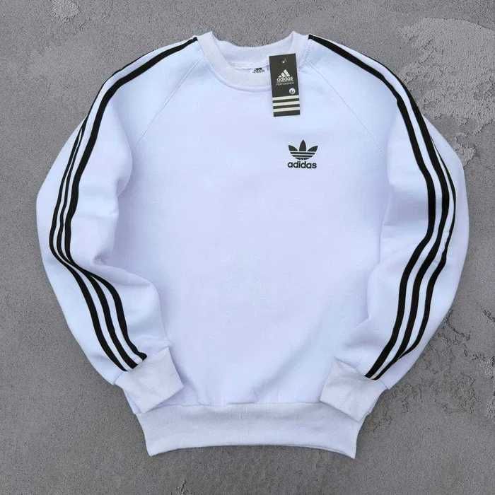 Толстовка зимняя мужская Adidas теплая кофта свитшот на флисе адидас