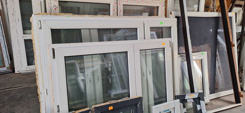 Okna używane białe różne wymiary.