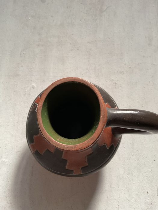 Ваза червона керамічна німецька, глечик керамічний