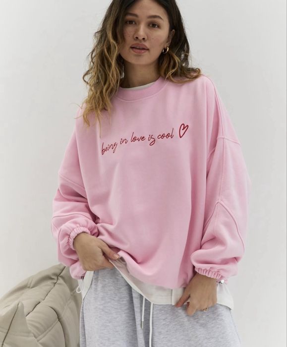 Реглан світшот свитшот рожевий кофта оверсайз розовая