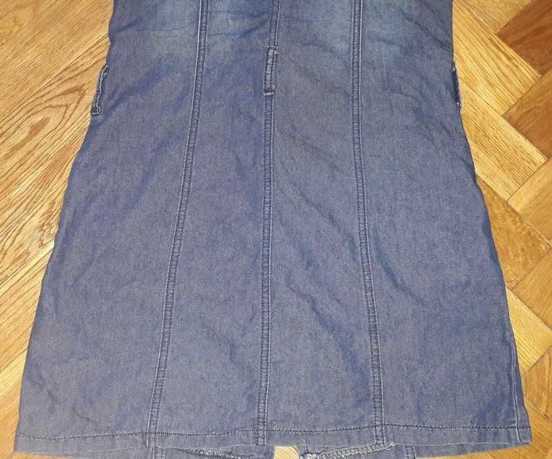Jeansowa sukienka jeans ZIP S/M z haftem