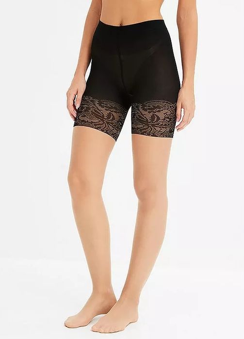 B.P.C rajstopy 20den czarno-beżowe z imitacją kolarek z koronką 48/50