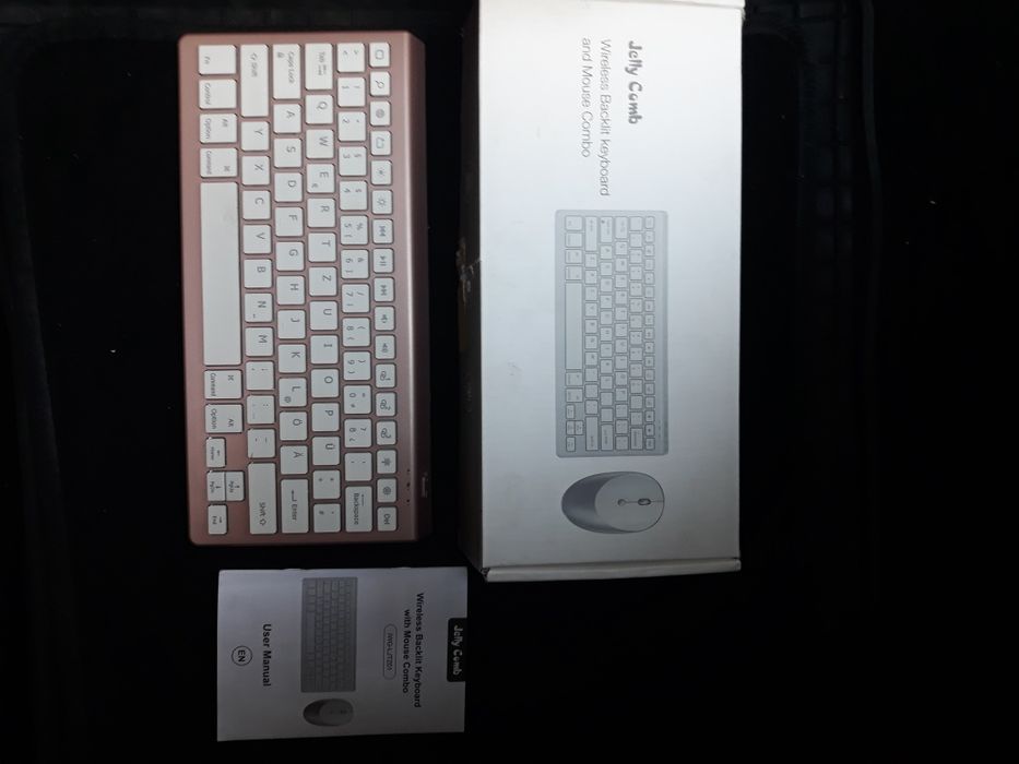 bezprzewodowa klawiatura MatMay złoty
