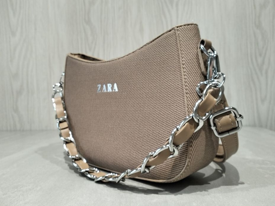 Сумка Zara коричнева, багет