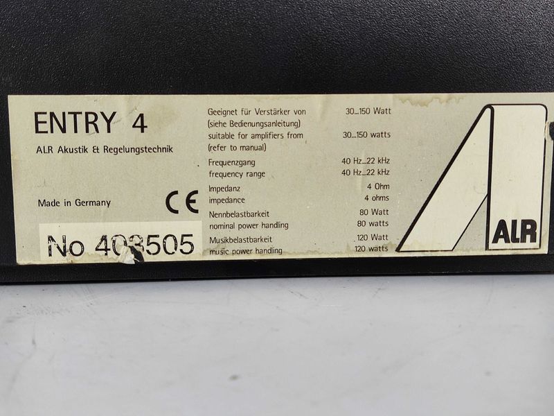 Kolumny ALR ENTRY 4 120W 4ohm Vifa Scan Speak