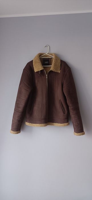 Kurtka skórzana zamszowa kożuszek Barneys Originalmęska