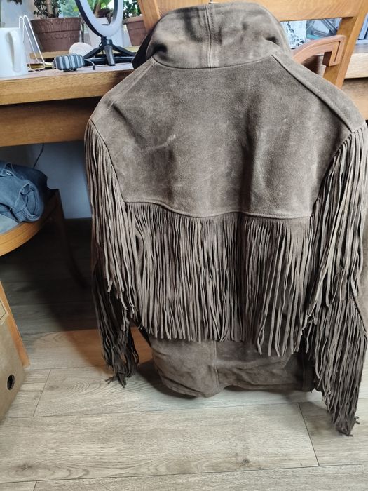 Stara skórzana kurtka z frędzlami Rancher 32
