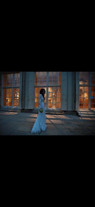 Suknia ślubna biała syrenka dluga S-M