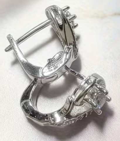 Сережки элегантные серебряные