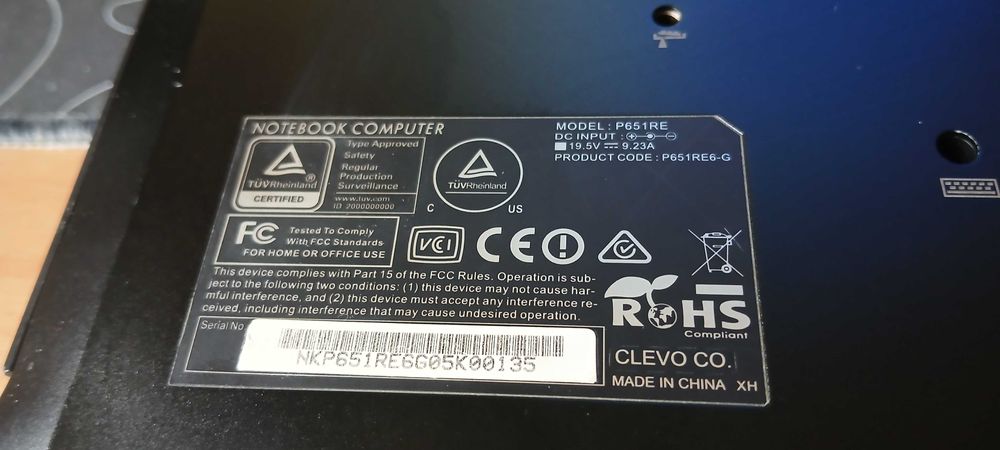 Laptop Hyperbook/Clevo P651RE6-G