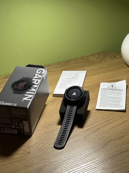 GWARANCJA - Czarny garmin forerunner 55 stan idealny