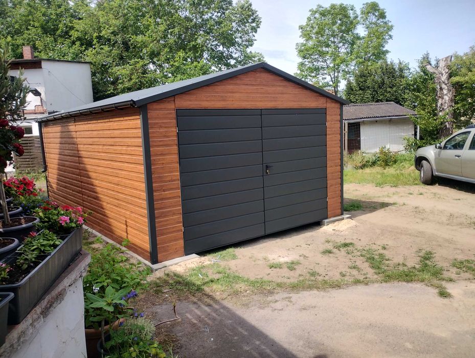 Garaż dwuspadowy 5x6 wersja premium. Kolor antracyt. Producent