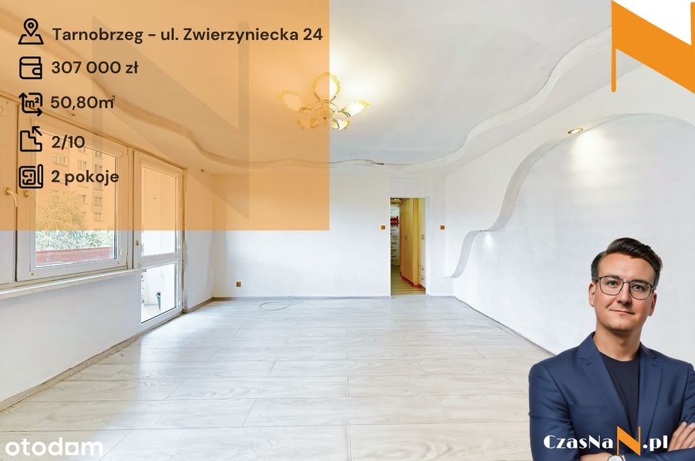 Po remoncie - 2 pokoje; 50,8m; 2 piętro; duży balkon; blisko las