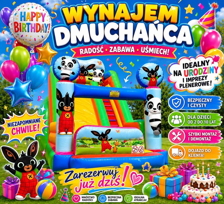 Wynajem Dmuchaniec /imprezy/ urodziny/festyny