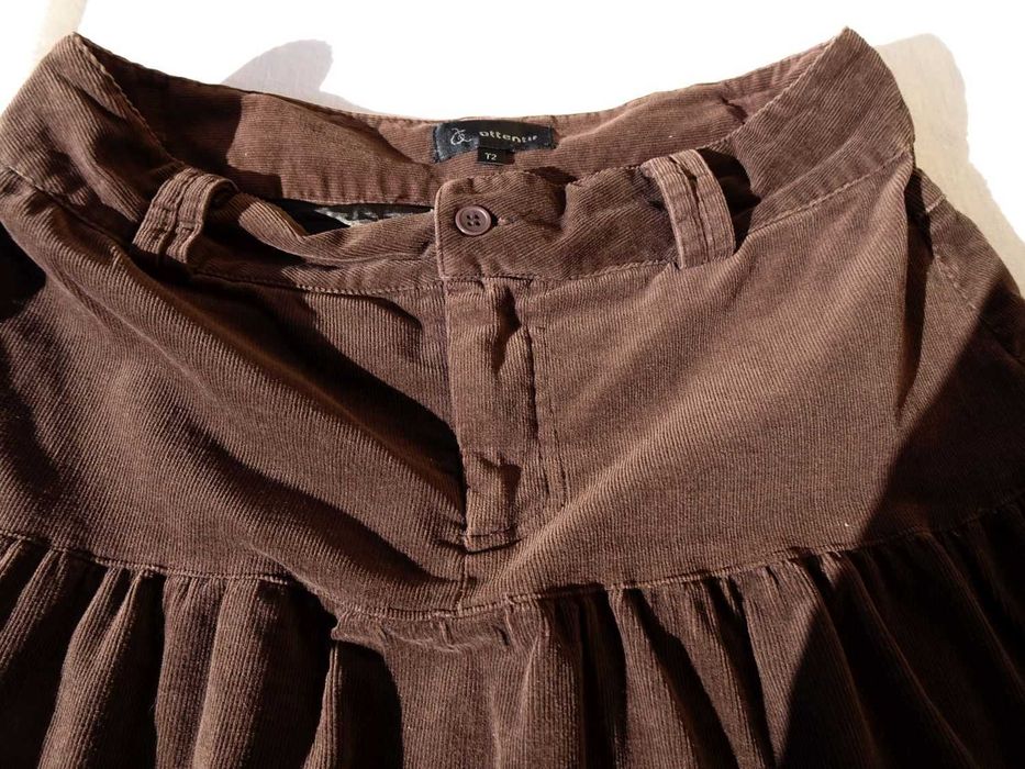 Sztruksowa spódnica Falbany Haft 38 40 sztruks