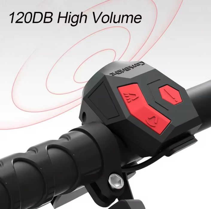 Dzwonek rowerowy z alarmem elektroniczny CBH3 120DB USB-C 200mA Nowy