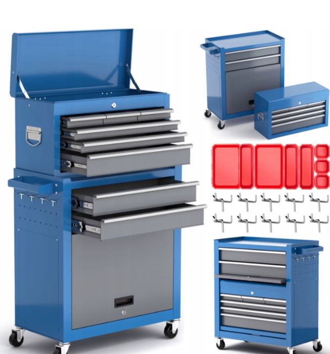 Wózek narzędziowy stół warsztatowy kółka szuflady wytrzymały kuwety