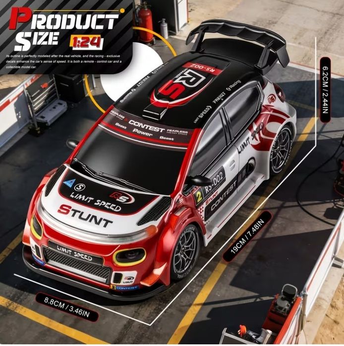 Carro de drift 2.4ghz com luzes, plilhas e frete grátis