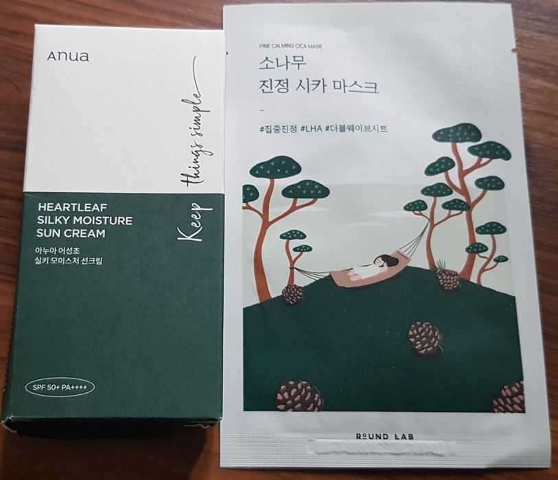 Anua, Krem nawilżający do twarzy, SPF 50+ Round Lab, Maska Pine Calming