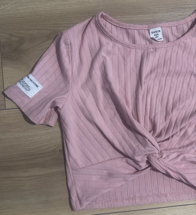Shein top crop prążkowany różowy 10 lat