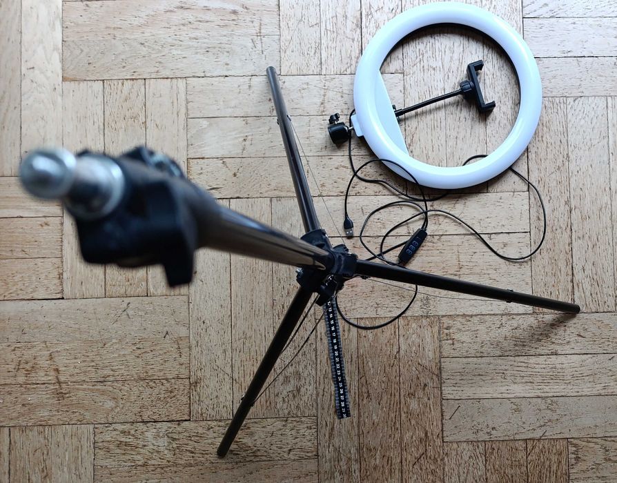 Lampa pierścieniowa LED + statyw + uchwyt na telefon