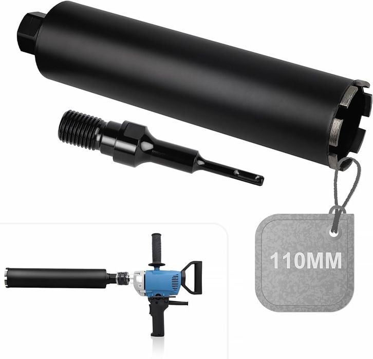 Otwornica / koronka diamentowa, średnica 110mm, długość 420 + adapter