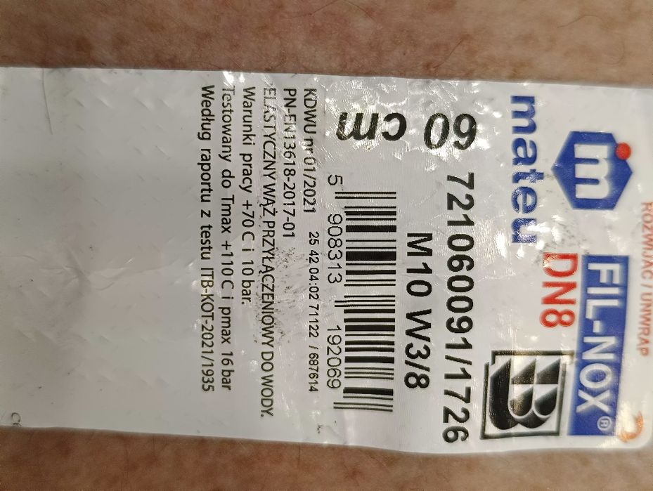 Wężyk do baterii umywalka,zlew
