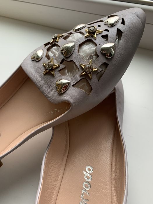 Шкіряні балетки/лофери Evromoda (Туреччина) з декором