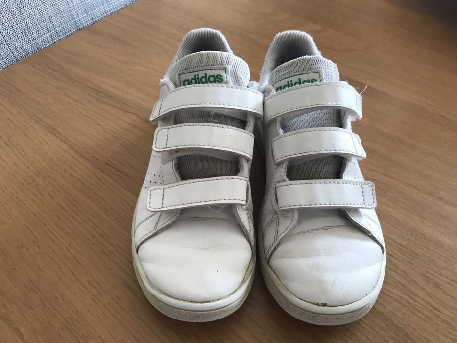 Sapatilhas originais Adidas tamanho 32 brancas e verde