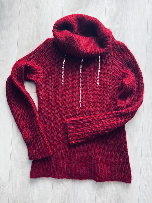 Golf swetr burgundowy Zapa 36 wełna